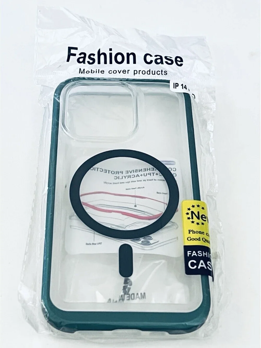 3-Pack iPhone 14 Pro Cases Clear Teal Orange Ring Stand Bumper New